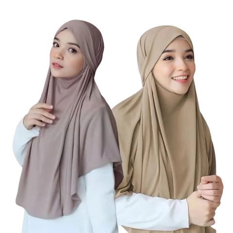 KAHASIL - Hijab Bergo Instan 2in1 Plus Cadar Jersey Premium KHS4387